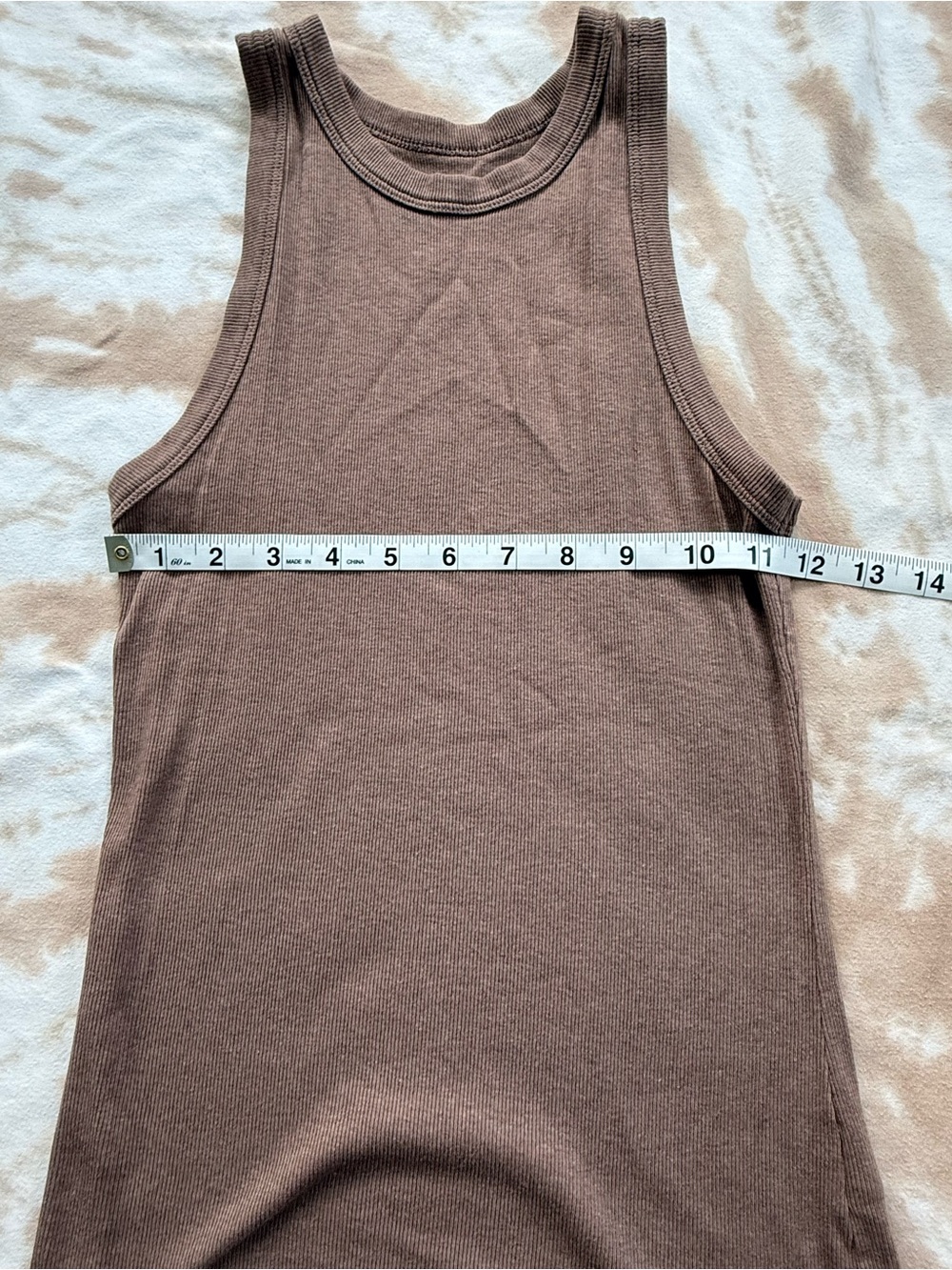 Brown Ribbed Tank Top - Picture 2 of 6